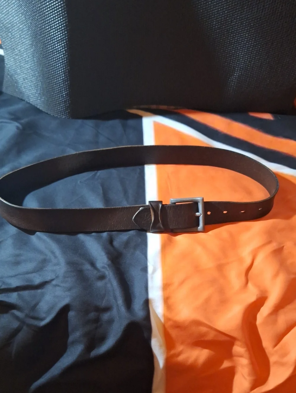 Aeropostale Classic Brown Leather Men's Belt with Silver Buckle